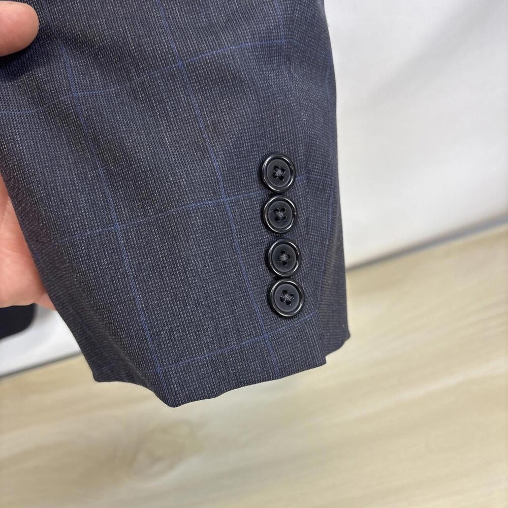 Men’s High-End Hickey-Freeman Boardroom 42R Suit Coat Luxury 100% Wool Grey/Blue - Picture 9 of 16